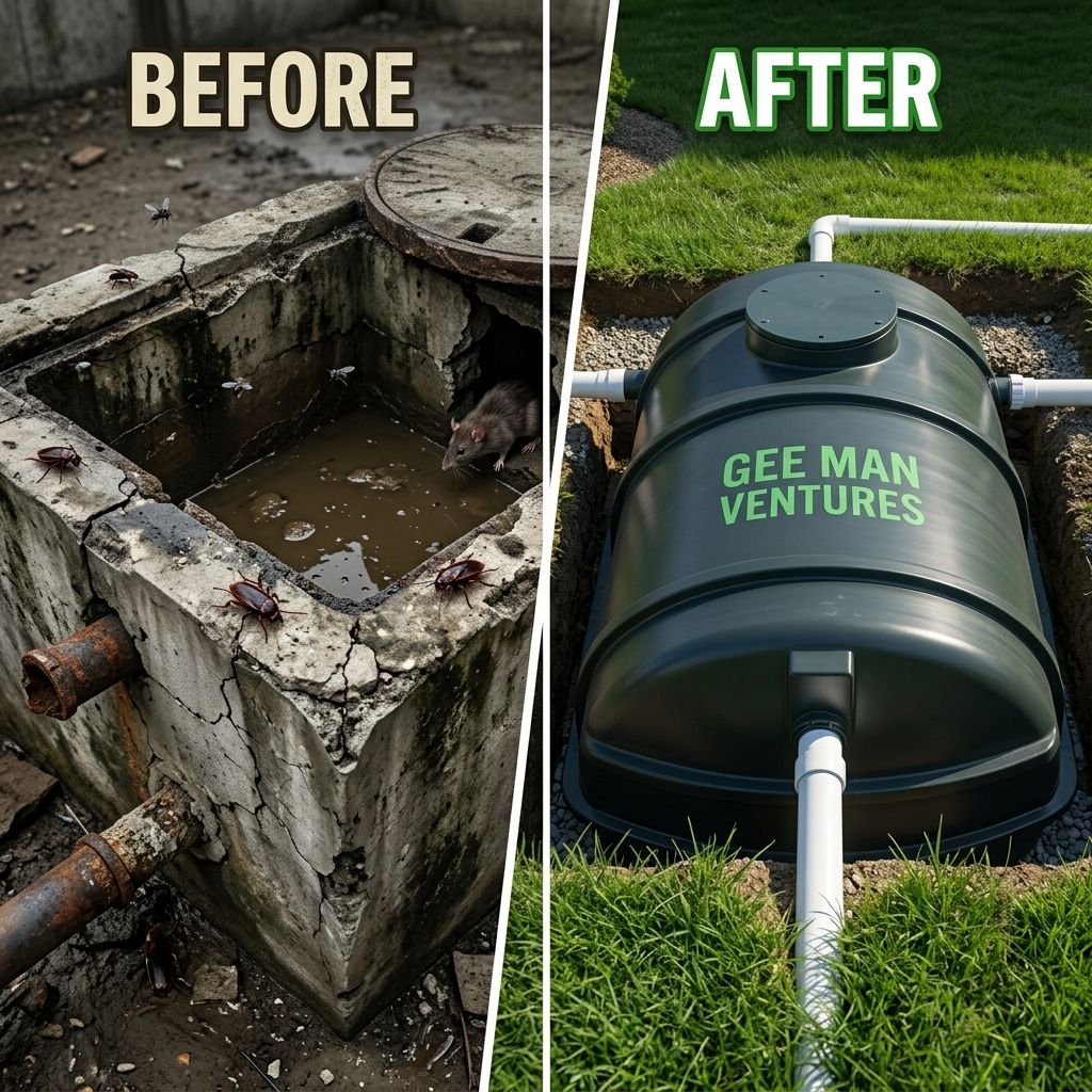Before and After Biodigester Installation by Gee Man Ventures